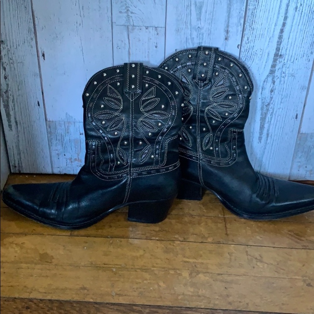 COLE HAAN Studded Western Cowboy Boots